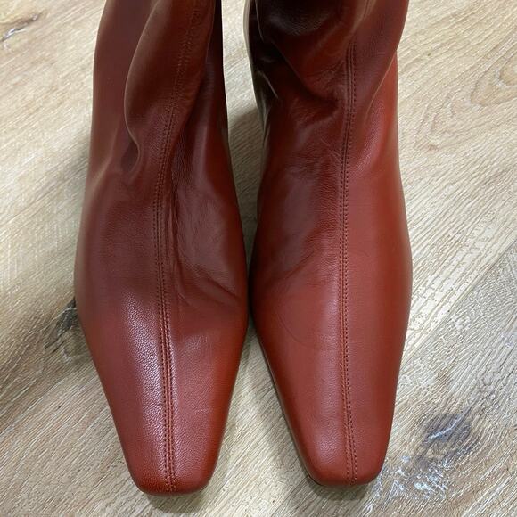 Staud Wally Tall Boots In Red Pinot Leather 10 NWOB - Picture 7 of 8